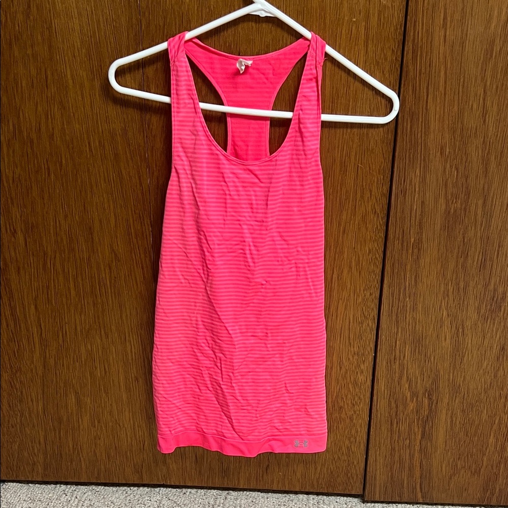 Under Armour Neon Pink Striped Tank Top
